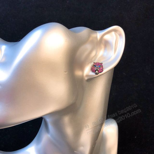 GUCCi飾品 古馳老虎頭時尚珍珠 彩鑽施華洛世奇水晶 925純銀針 Gucci耳環耳釘  zgbq1149